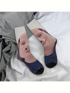 1 Pair Funny Happy john pork is calling 7 Vintage Harajuku Street Style Novelty Seamless Crew Crazy Sock