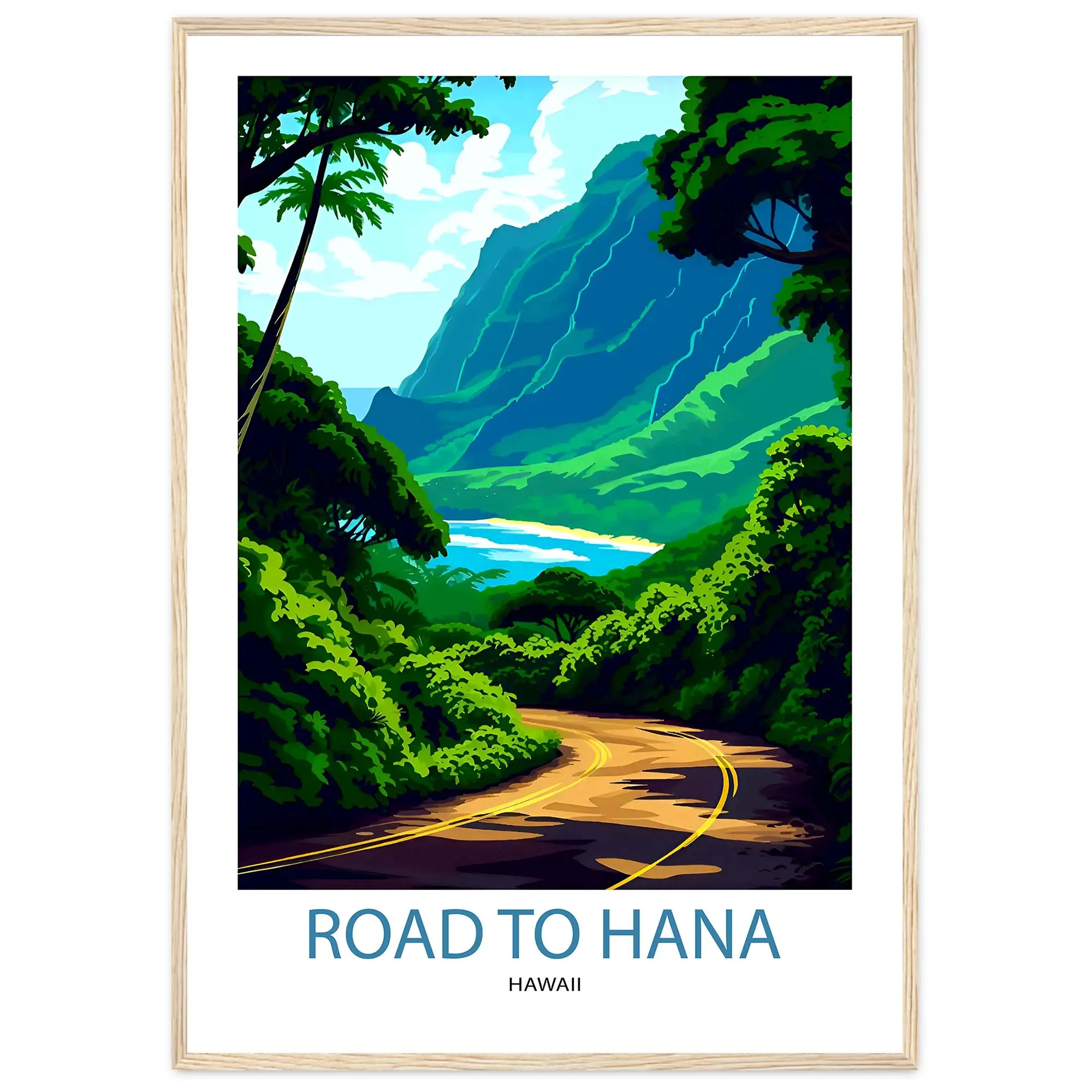 Road To Hana Maui Travel Print Maui Wall Decor Road To Hana Poster Hawaii