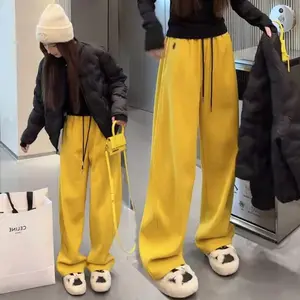 No.1 New High Waist Banana Wide Leg Pants Women Winter Track Pants Casual Loose Machete Velvet Sweatpants Womenswear Bottom Comfort Wideleg Basic Minimalist Womenswear Bottom glass cleaner incandescent christmas lights christmas 2024 ornament