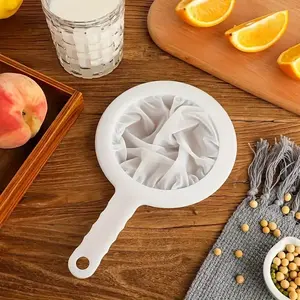 Ultra-Fine Nylon Mesh Strainer, 100 Mesh Food Yogurt Mesh & Mini Kitchen Colander for Coffee, Milk, Nut Milk, Juice, Honey with Handle