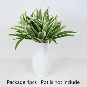 4Pcs Fake Ferns, Faux Outdoor Plants UV Resistant, Real Touch Fake Plants Total 60 Blades,Weatherproof Artificial Plants Outdoor Indoor for Garden Porch Home Office Decor,Artificial Shrubbery Garden Ornaments