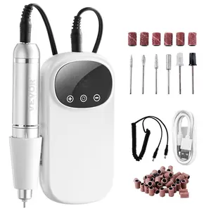 【Summervibes】VEVOR Electric Rechargeable Nail Drill, 35,000RPM Portable Cordless Nail E File Machine, LCD-Display Acrylic Gel Grinder Tool with 6 Bits and 50PCS Sanding Bands for Manicure Pedicure Carve Polish