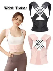 This unisex back posture corrector features adjustable shoulder straps to aid in exercise training and is also a shapewear garment that protects the spine.