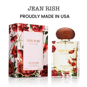 Fiery Rose, Jean Rish, Women Perfume, Eau De Parfum (3.4 Fl Oz / 100ml) with Lily-Rose-Peach, Long Lasting and Luxury Fragrance, Made in USA