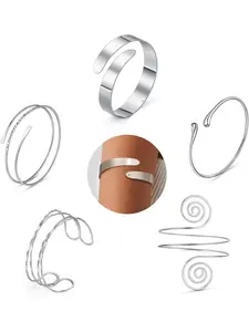 5 Pieces Arm Cuff Upper Arm Band Cuff Bracelets for Women Adjustable Armband Set Adjustable Bangle Jewelry