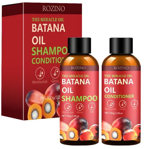 Rozino Unisex Batana Oil Shampoo & Conditioner Set - 2x200g Botanical Nourishing Kit with Rosemary, Keratin, Beeswax, Moisture-Hydrating Formula for Thinning Hair Anti-Hair Loss Haircare