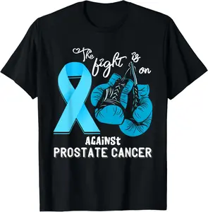Fight Support Prostate Cancer Warrior Prostate Cancer Awareness Casual Short Sleeve Cotton T-Shirt