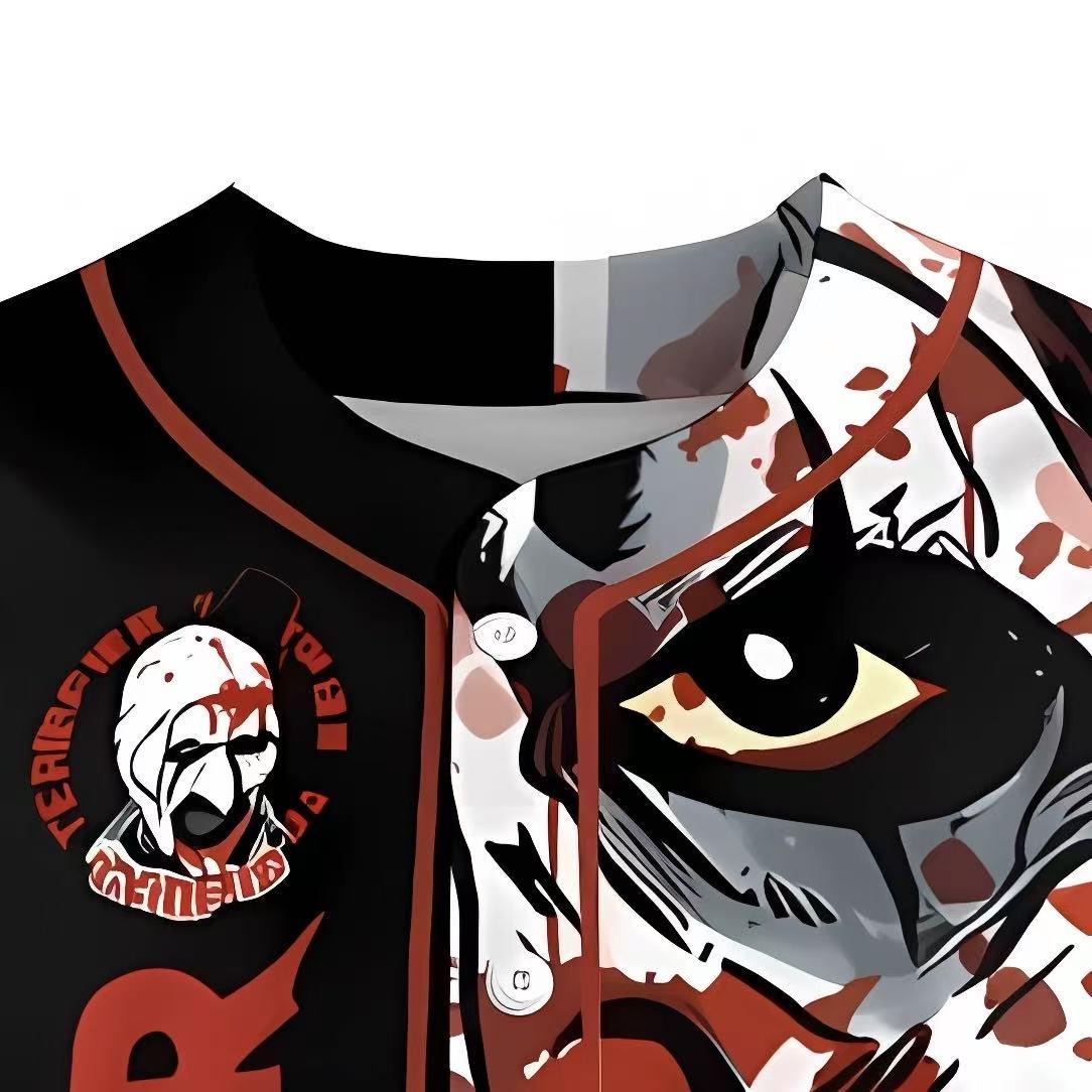 Horror Wild Baseball Shirt - Clown Movie Printed Baseball Shirt, Horror Movie Sports Shirt, 3D unisex baseball shirt, suitable for men to wear. Men's Gift Women's Gift Valentine's Day