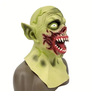 1Count Realistic Zombie Vampire Elf Clown Silicone Mask - Scary Halloween Costume Prop with Exquisite Craftsmanship, No Frame & Battery-Bonus item Design for Cosplay, Easter, Hanukkah & Bohemian Home Decor, Halloween Clothes, Cosplay Accessory, Horror The