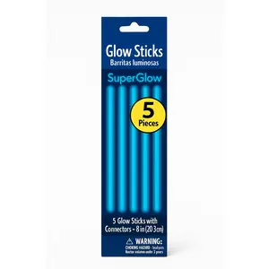 Amscan Blue Neon Glow Sticks, 8 Inch, 5-Pack