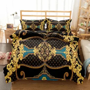 Seamless Chains Baroque Pattern  Bohemian Bedding Set Small Single Twin Double Queen King Cal King Size Bed Linen Set
