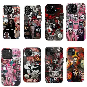 Billy Scream Ghostface Double-layer durable phone Cases For iPhone 17 16 15 14 13 12 Promax Pro Plus, hard shell protection ,Unique design,best Gift