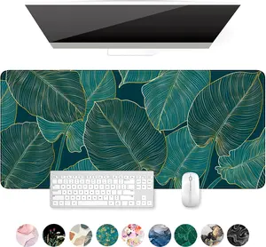 Desk Mat, Ultra Large Mouse Pad, 30x70/30x80/40x80cm Gaming Mousepad, Green Tropical Leaves Deskpad, Big Extended Full Size Mouse Pad, Desktop Desk Matt for Keyboard, Laptop & Computer