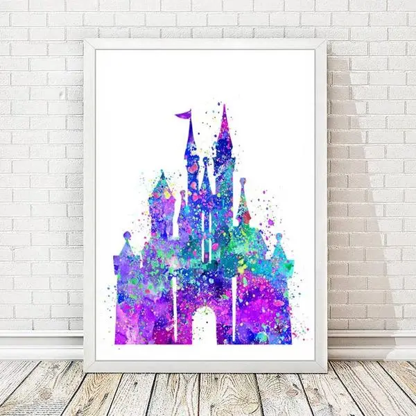 Cinderella Princess Castle Art Print - Nursery Wall Decor For Baby Girls & Boys - Vintage Poster For Wedding Gift - Sale Item