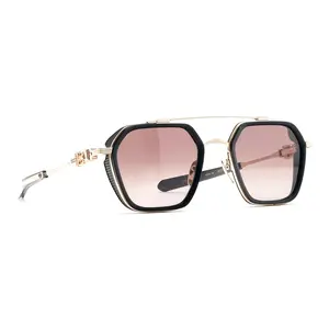 Chrome Hearts Hotation Sunglasses, Black-Gold Frame, Factory-Set Diamond Accents