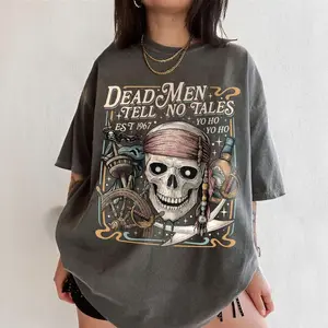Pirate Dead Men Tell No Tales Shirt Comfort Colors, Retro 90s Pirate Shirt, Cruise Shirt, Vintage Pirates Shirt, A Pirate Life For Me Tee