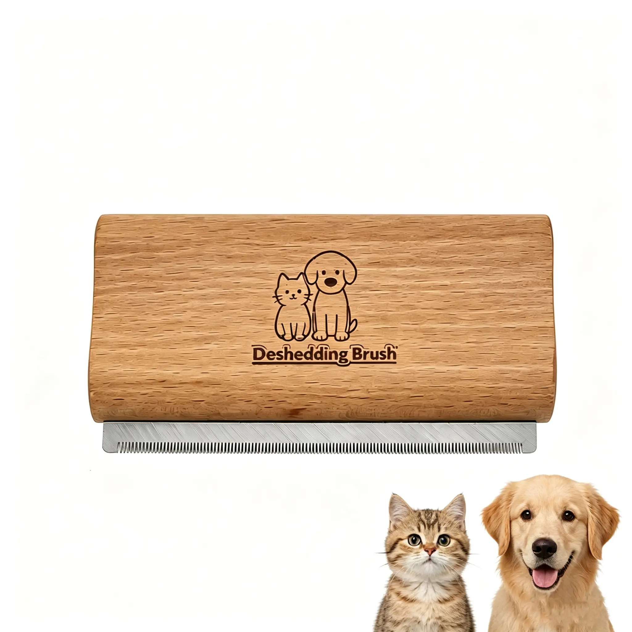 Deshedding Brush for Dogs - Patented Painless Groomer Tool, 95% Shed Reduction Supplies, Animal Hair Removal Brush for All Fur Types, Couch & Car Cleanup Aid (Short, Medium, Long Hair), Groomer Tools, Fast Cleanup Tool