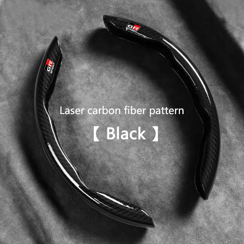 Universal 38CM Car Steering Wheel Cover Booster Non-slip Cover Carbon Fiber For Toyota GR Sport CHR Fortuner FJ Cruiser Camry Corolla Crown TRD Accessories Car Steering Wheel Insert Accessories Automotive