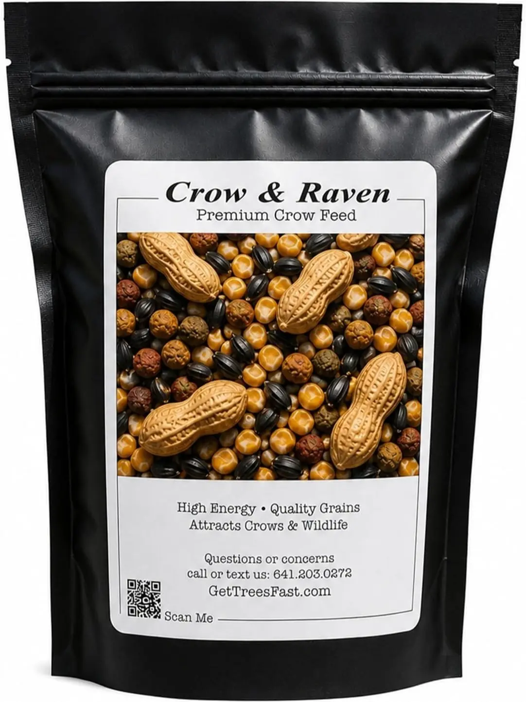 CZ Grain Crow & Raven Feed Mix | Premium Feed Whole Peanuts, Cracked Corn, Black Oil Sunflower & Cat Food | High Energy Crow Food for Outdoor Feeding & Backyard Wildlife (12 Ounces)