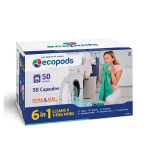 Ecopods Brand - Ultra Concentrated Laundry Detergent Capsules for Deep Cleaning