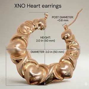 14K Gold Filled Women's Fancy XNO Earrings - Unique Design, Two-Inch Diameter, Elegant Accessory for Any Occasion