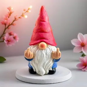 Middle Finger Gnome Mini 3.5in,Double Bird Gnome - Naughty Funny Outdoor Decoration for Yard Patio Lawn Ornament and Home Decor,Fairy Garden