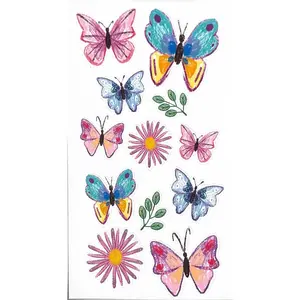 crayon butterfly sticker sheet