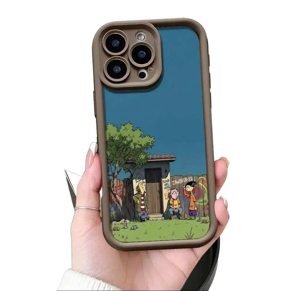 Funny Cartoon Ed Edd n Eddy Pattern Phone Case for iPhone 17,16,15,14 Pro Max,13,12,11,XR,XS Plus,Air - Slim,Shockproof,Anti-Scratch TPU Casing for Smartphones,Cellphones,Devices,Cute Retro 90s Cartoon Aesthetic Mobile Accessory