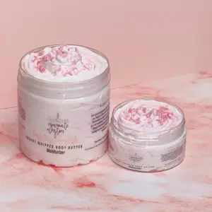 Pink Sugar Crystals Whipped Moisturizing Body Butter - Sweet Cotton Candy Scent with Fruity Notes of Strawberry Raspberry & Black Currant - Floral Scented