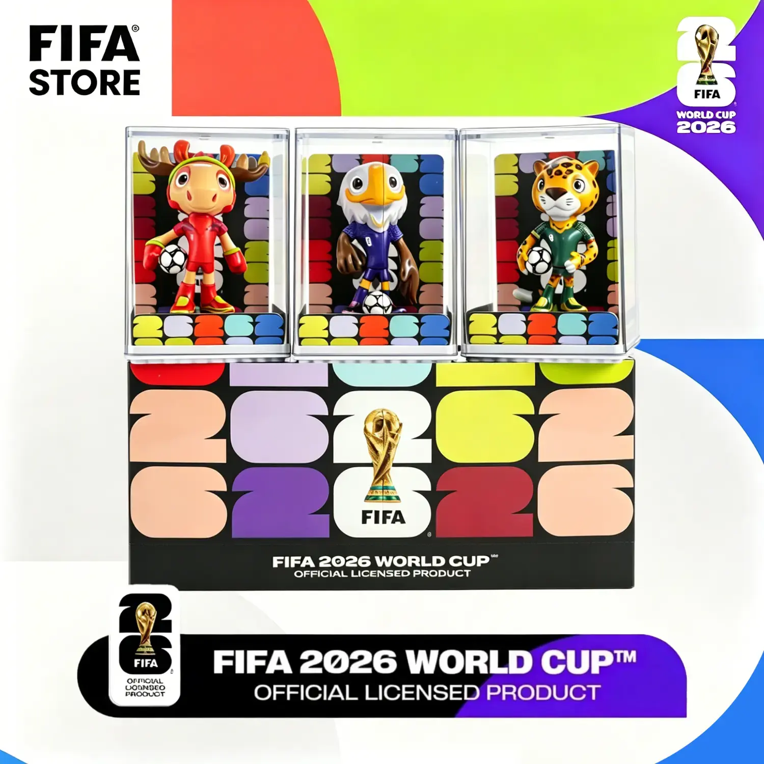 【Set of 3】 FIFA 2026 World Cup Mascot Official Licensed Toy Figurines Collectable Soccer (Maple, Zayu & Clutch) Summervibes outdoorfun