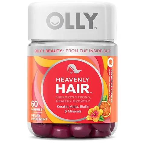 OLLY Heavenly Hair Edible Haircare Supplement, Nourishing Dietary Gummy with Biotin for Hair, Keratin, Amla, Chewable, 30-Day Supply, 60 Count, Healthcare Support