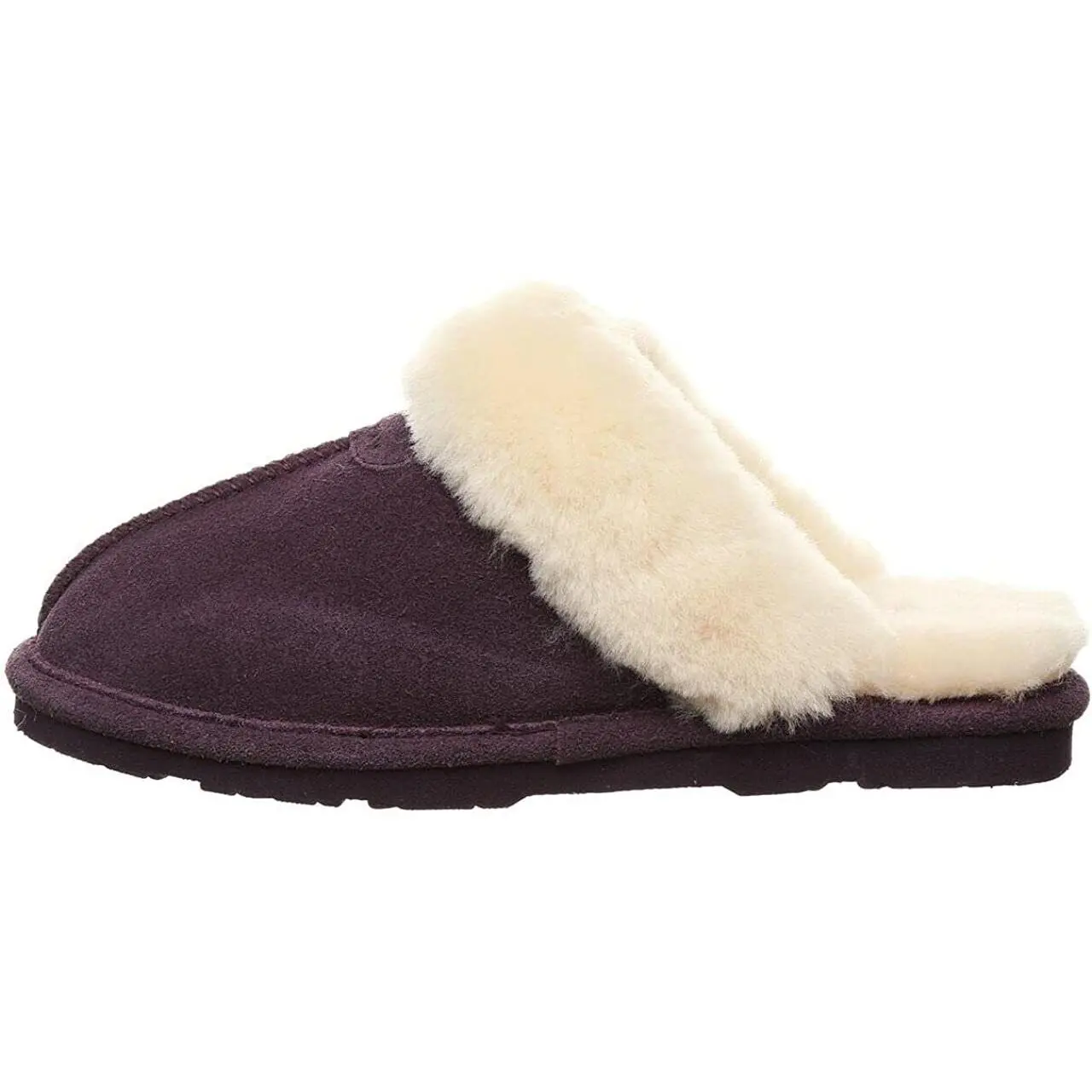 BEARPAW Women's Loki II Slide Slipper, Genuine Suede Shoe with Cozy Shearling Fur Lining and Non-Slip Rubber Sole, Footwear, Slip On