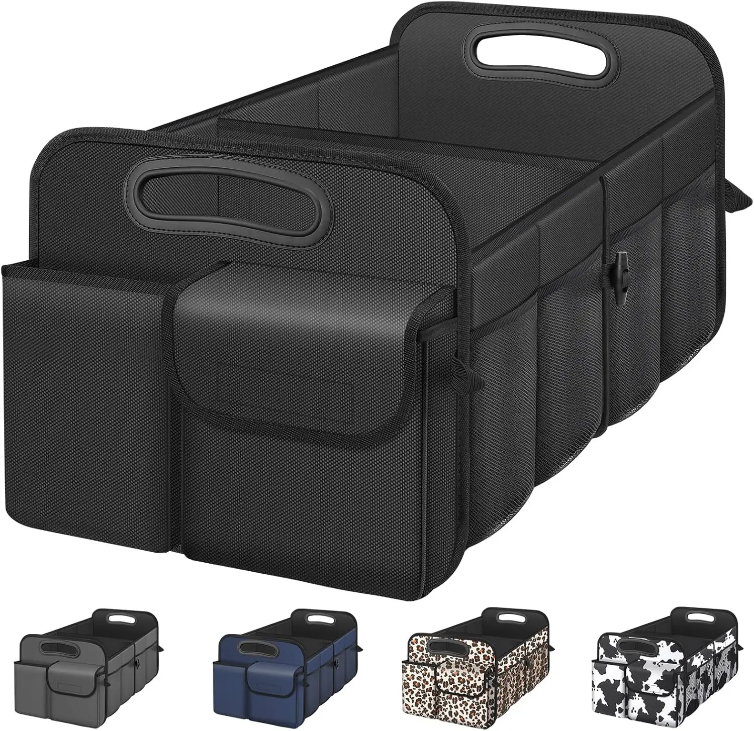 Car Trunk Organizer with Large Capacity Waterproof Car Accessories for Women & Men Collapsible Trunk Organizer for SUV/Jeep/Sedan Black Standard Convenience Travel