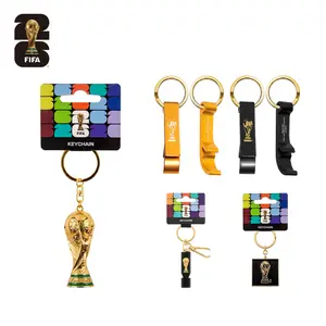 FIFA World Cup 26 Keychain Set – 5 Pack Official Licensed Soccer Souvenir Bundle | 3D Trophy, Bottle Openers, Whistle & Enamel Keyring Gift Set for Fans
