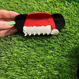 Mouse Santa Holiday Hair Claw