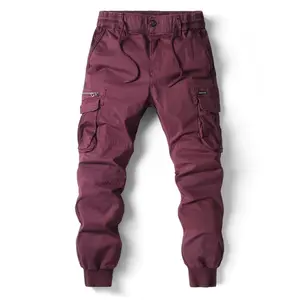 2025 Nueva Primavera Pantalones Cargo de algodón para hombres Ropa Otoño Moda Casual Cintura elástica Calidad Pantalones Tipo Pantalones Cargo Hombres
