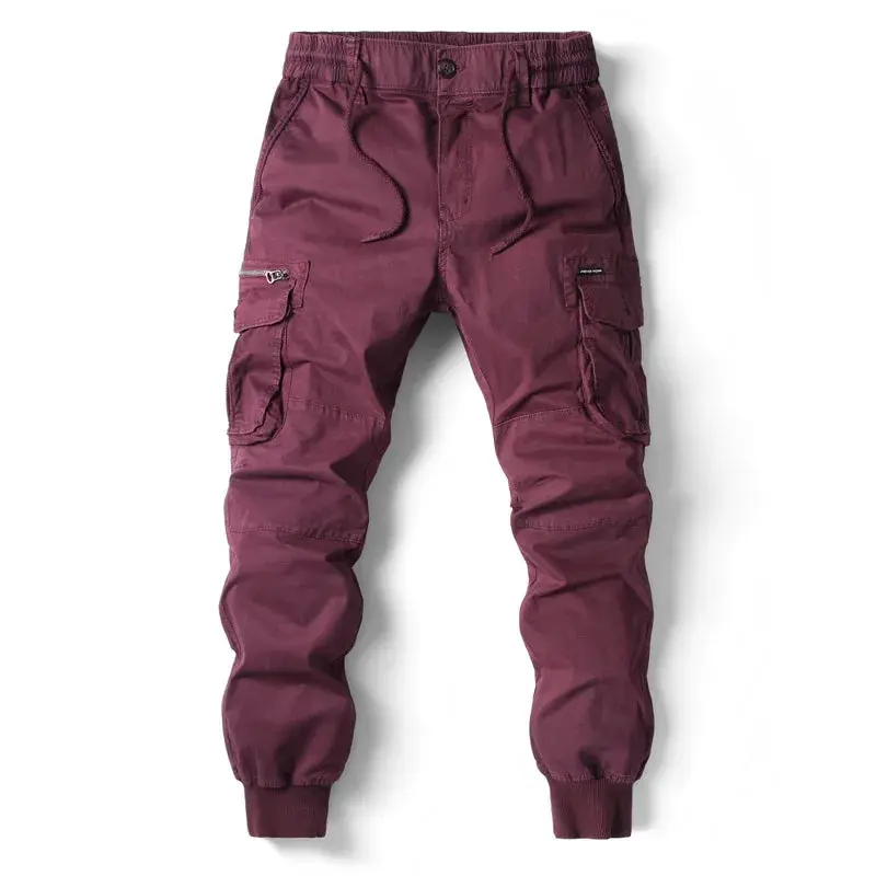 2025 Nueva Primavera Pantalones Cargo de algodón para hombres Ropa Otoño Moda Casual Cintura elástica Calidad Pantalones Tipo Pantalones Cargo Hombres