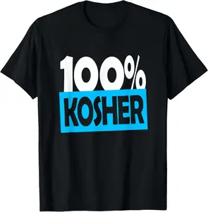 100% Kosher Funny Passover Jewish Holiday T Shirt T-Shirt Pure Cotton Graphic Tees Menswear Top: Gifts for Men & Women