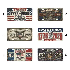America 250th Anniversary License Plate | 1776-2026 Semiquincentennial Patriotic Vanity Plate | Americana Man Cave Decor | 4th of July Gift