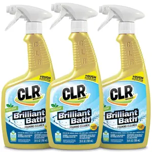 CLR 26 oz. Brilliant Bath Bathroom Cleaner, No Scrub Formula for Tubs Sinks and Showerheads, Removes Soap Scum and Hard Water Stains, EPA Safer Choice Certified, Safer for Family Use.