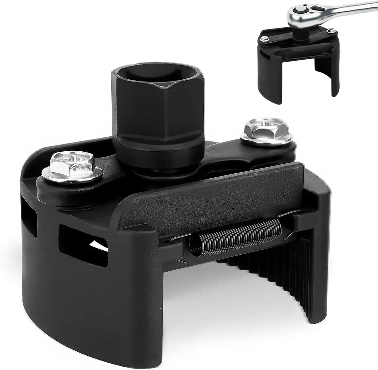 Adjustable Oil Filter Wrench Universal Oil Filter Removal Tool 1/2'' Drive Cap Style  New Update Oil Filter Tool Perfect Fits Small Medium-sized Spin-on Oil Filters (60mm-80mm)