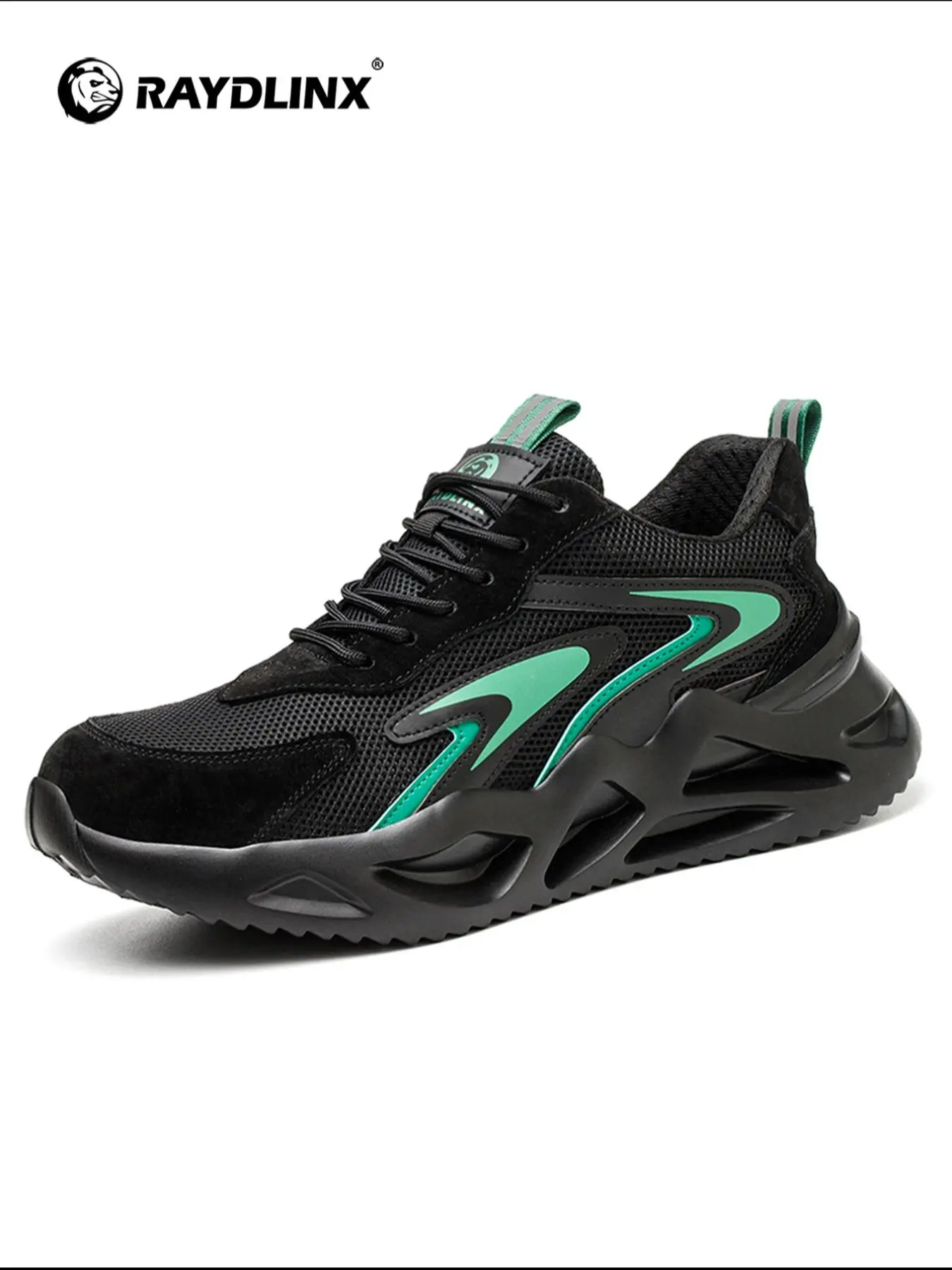 Men's Colorblock Lace Up Front Safety Shoes, Casual Comfortable Breathable Non-slip Work Shoes, Fashionable Shoes for Daily Wear, Work Safety Footwear, Nonslip Work Shoes, Working Shoes