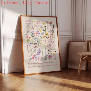 Unframed Never Be So Kind You Forget To Be Clever Lyrics Poster, Valentina Gift for Her, Flower Design for Home Decor parasol