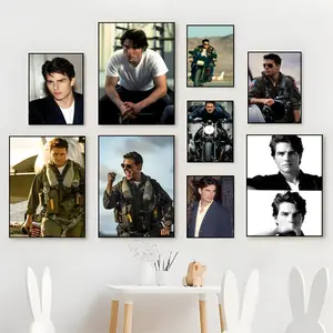 Hollywood Action Legend Tom Cruise Classic Movie Poster Fan Collection Wall Art Decor Poster Waterproof Moisture-Proof Scratch-Resistant Durable HD Self-Adhesive Poster For Living Room Bedroom Cafe Bar Corridor Wall Decor & Gifting