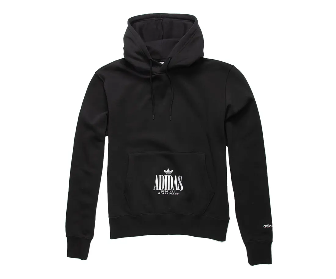 Adidas Men's Hooded Sweatshirts, Long Sleeve Trefoil Script Pullover Top for Active Menswear