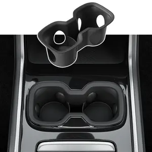 [Fits 24-26 Traverse]Car Cup Holder Compatible with 2024 2025 2026 Chevy Traverse Center Console Organizer Silicone Black Drink Holder Replacement for 2024-2026 Chevy Traverse Accessories