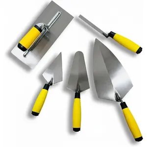 5PCS Masonry Hand Tool Set, Concrete Tools Kit Includes Brick Trowel, Pointing Trowel, Margin Trowel, Tuck Pointing Tool for Construction Masonry Work