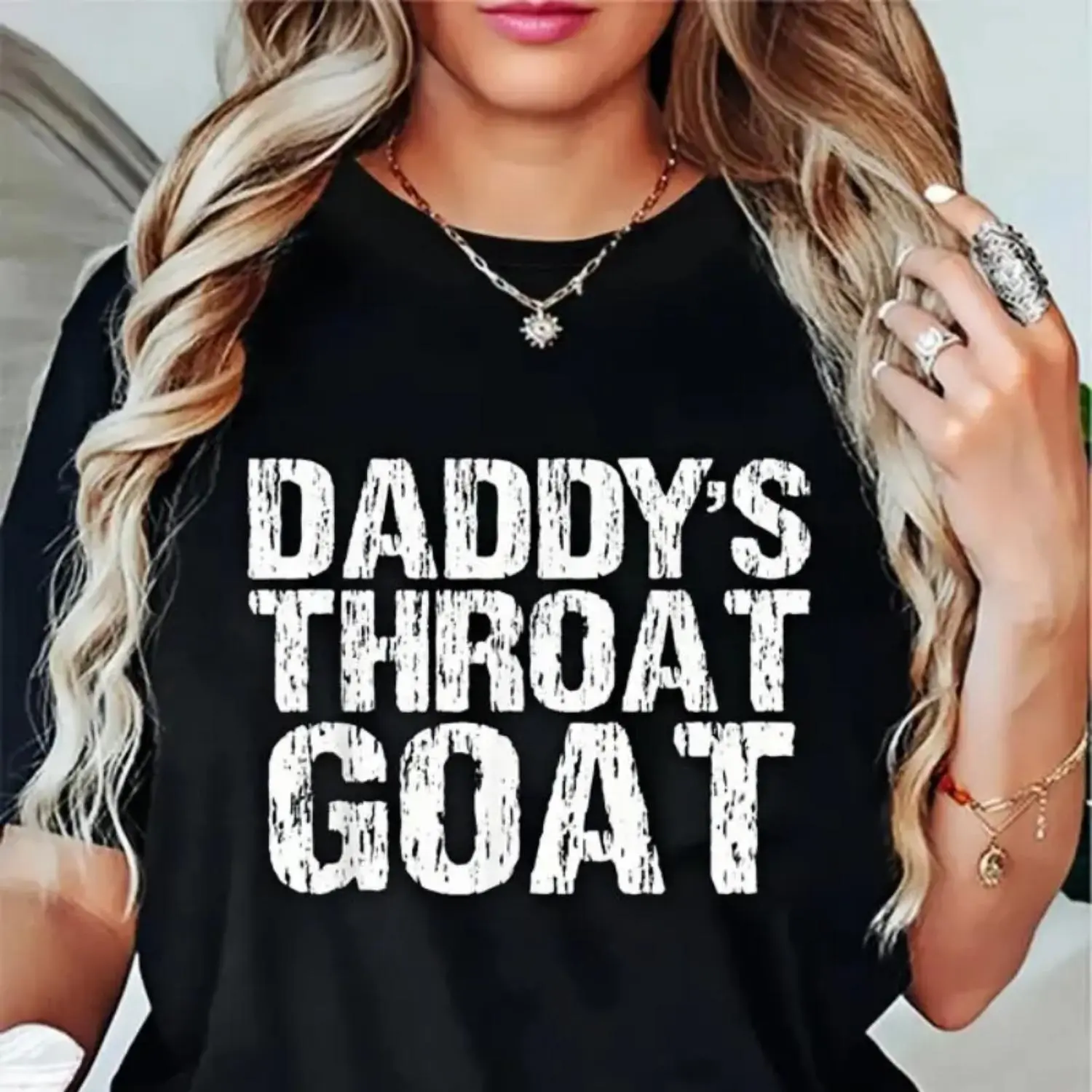 Unisex Daddy Throat Goat Shirt Funny Sexy Adult Distressed Profanity Tee
