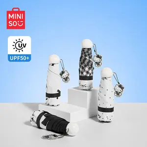 MINISO Hello Kitty Foldable Umbrella Dual-use Sun & Rain Parasol Lightweight Portable Windproof Sunshade Umbrella UV Protection Compact Pocket Size Stylish Cute Design Daily Outdoor Travel Accessory Lovely Gift for Girls Women#Summervibes