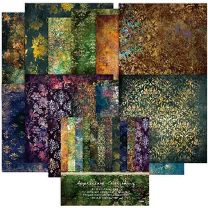 Aesthetic Scrapbook Paper Pad  Patterned Paper 6x6,24 Sheets Single-Sided Boho Scrapbooking CardStock Papers Pad for Holiday Cardmaking DIY Origami Journaling.